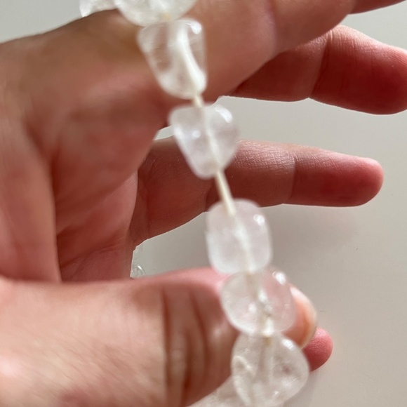Costume Crystal Bracelet, stretchy elastic, white clear crystal stones - Picture 2 of 6